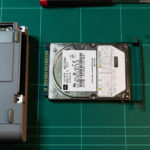 The original Toshiba hard drive from the Libretto 100CT. Note the pull bracket.