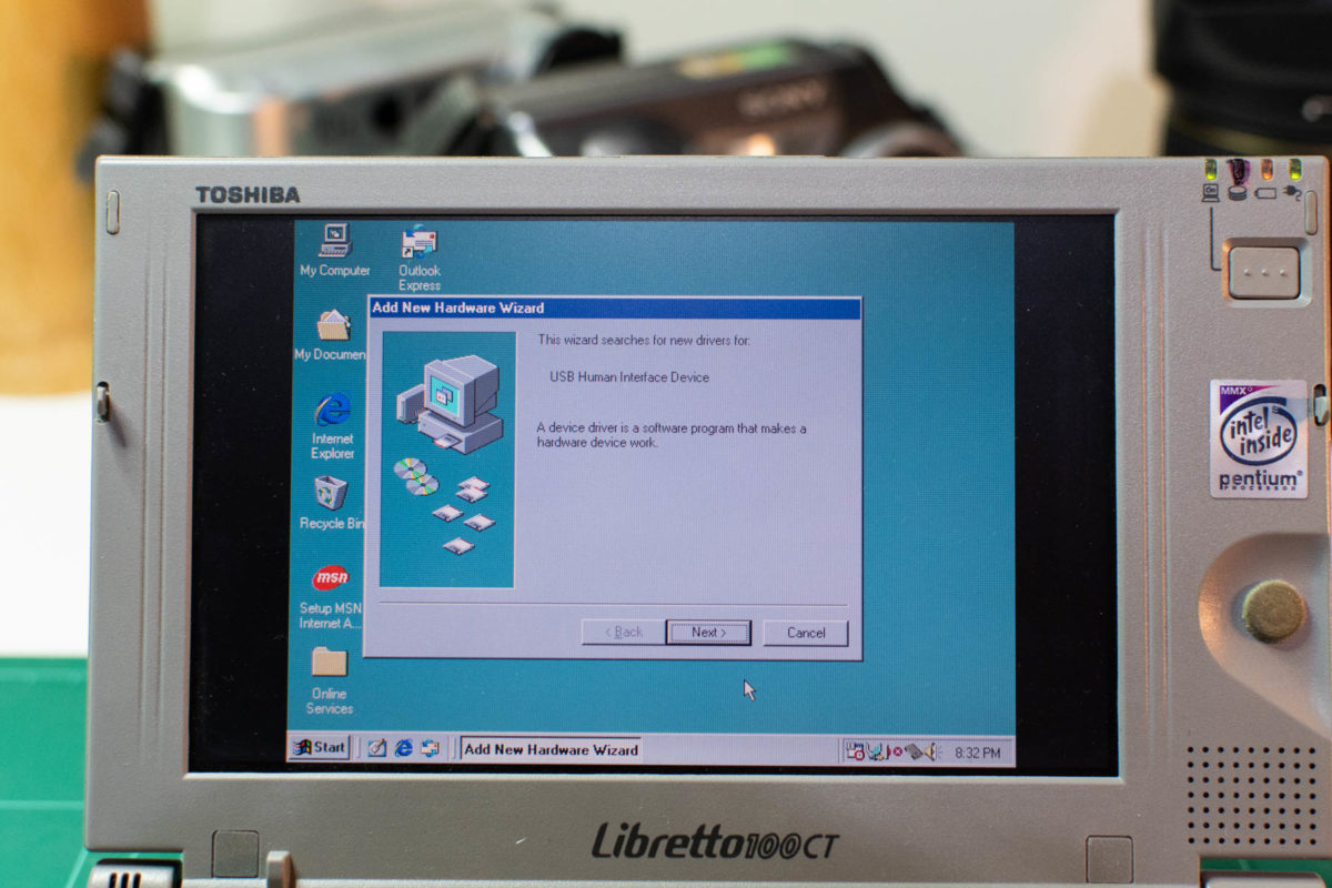 ... when Windows 98 drivers were installed correctly...